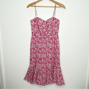 J.Crew size 0 Petite Liberty Fabric Floral Dress Red